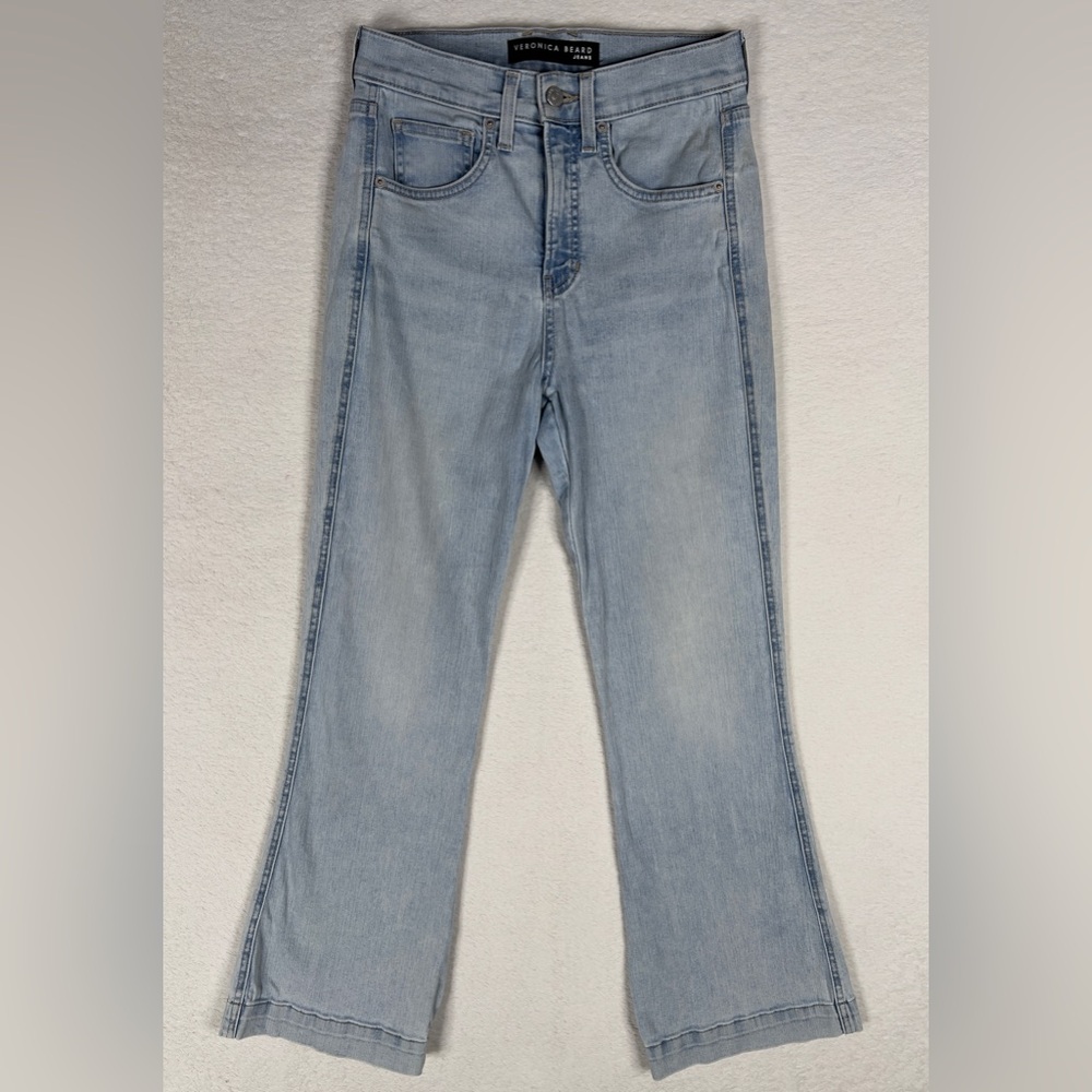 Veronica Beard Carson Ankle Flare High‎ Rise Jeans Women's 27 Everest Blue Denim